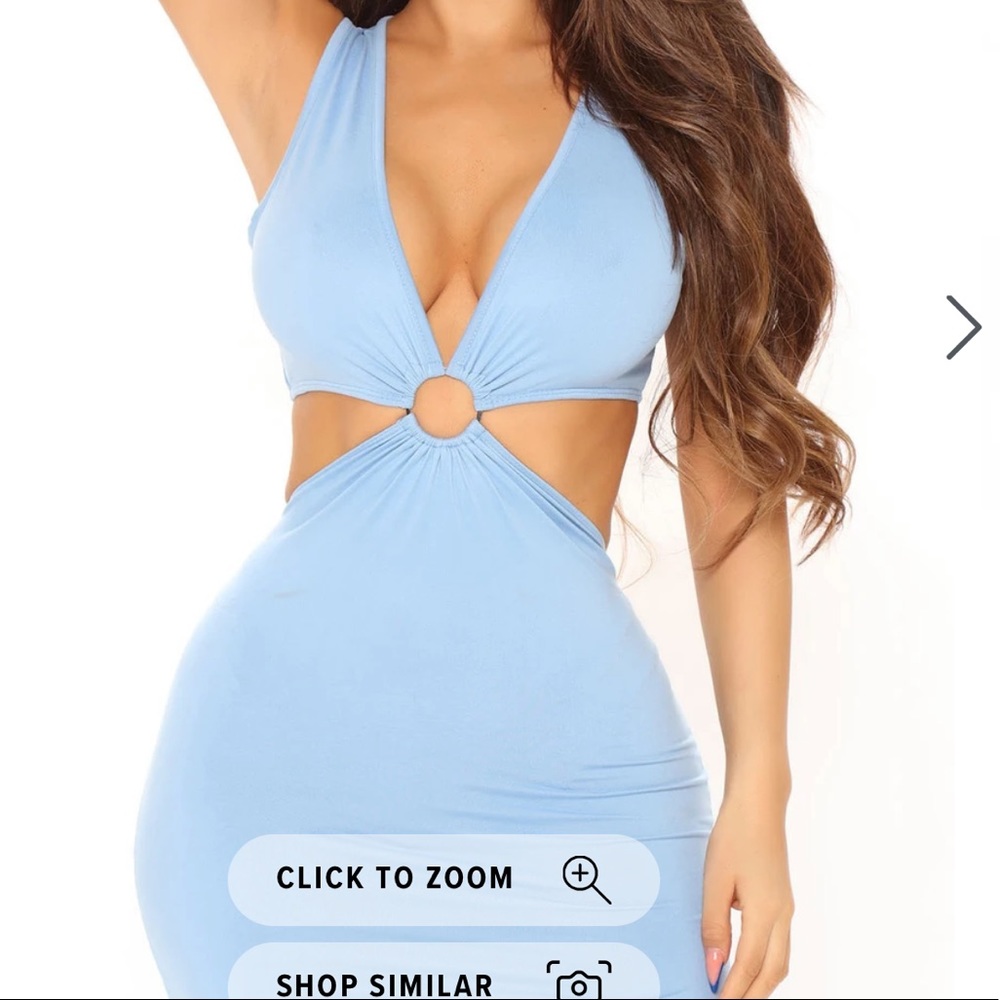 Light blue fashion nova cutout maxi dress - Picture 2 of 4
